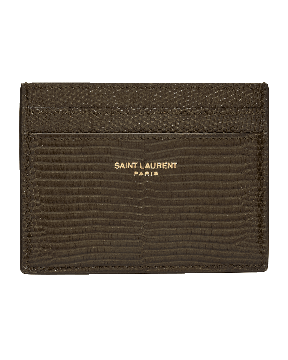 Saint Laurent Men's Card Holder in Lizard-Effect Leather