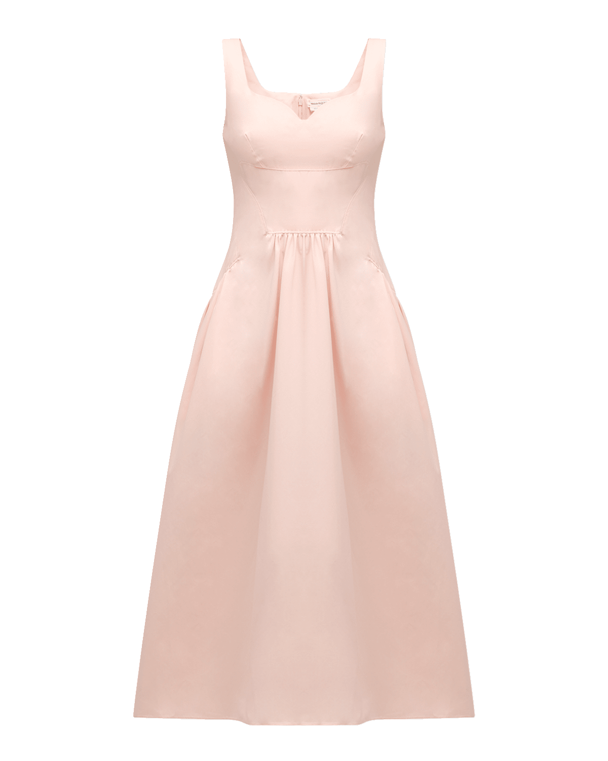 Alexander McQueen Sweetheart-Neck Sleeveless Gathered Midi Dress
