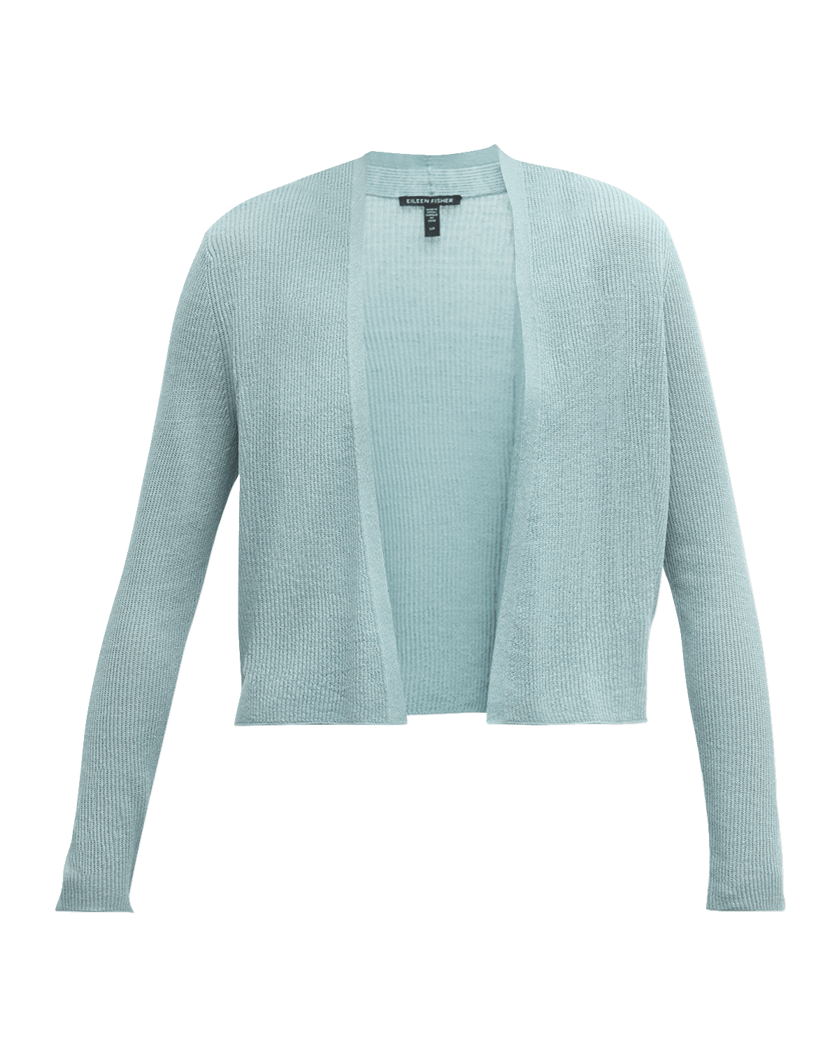 Eileen Fisher Ribbed Open-Front Organic Linen-Cotton Cardigan