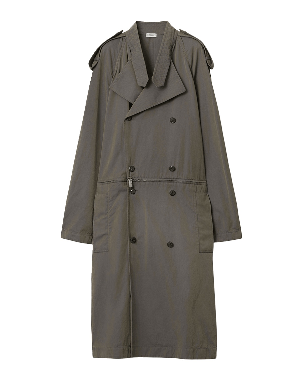 Burberry Double-Breasted Long-Sleeve Zipper-Hem Midi Trench Dress