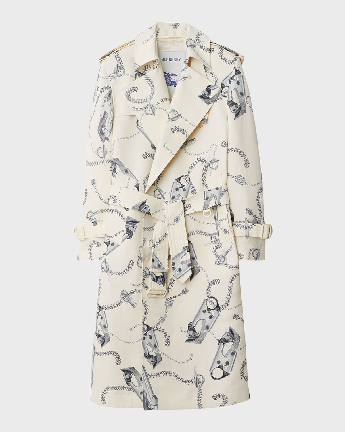 Burberry Long Knight Hardware Tricotine Trench Coat
