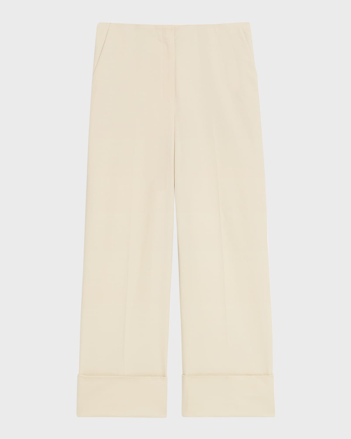 Theory Patton High-Waist Wide-Leg Cuff Pants