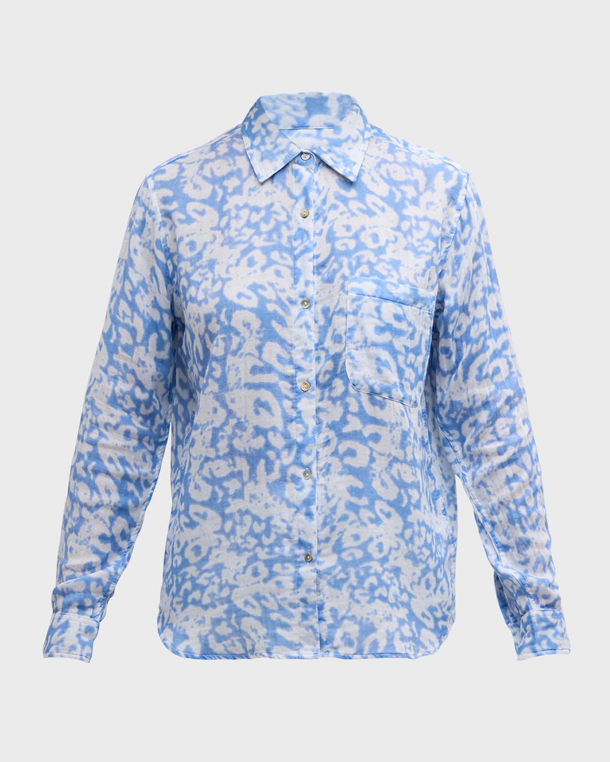 Rails Ellis Diffused Cheetah Button-Front Shirt