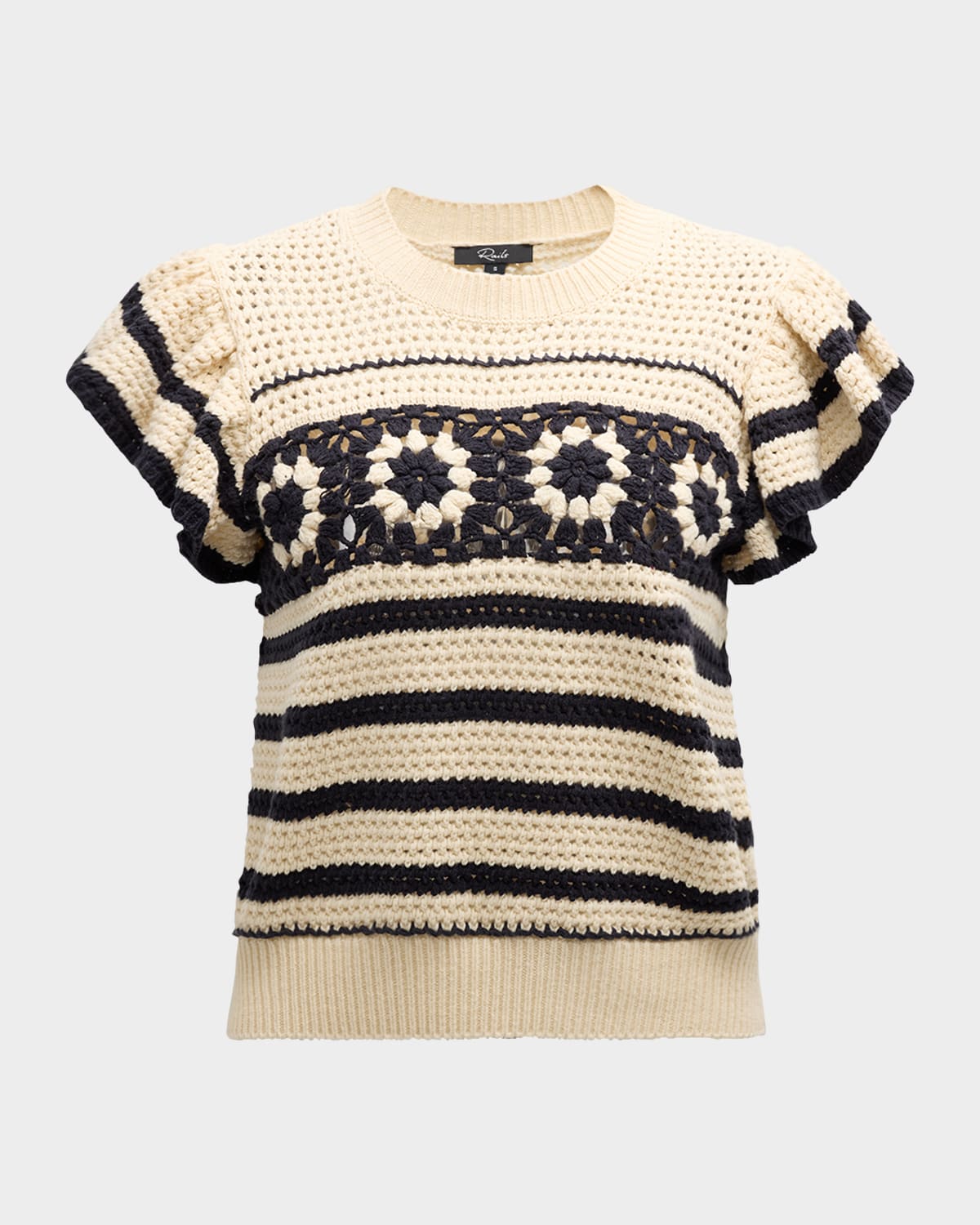 Rails Penelope Flutter-Sleeve Crochet Blouse