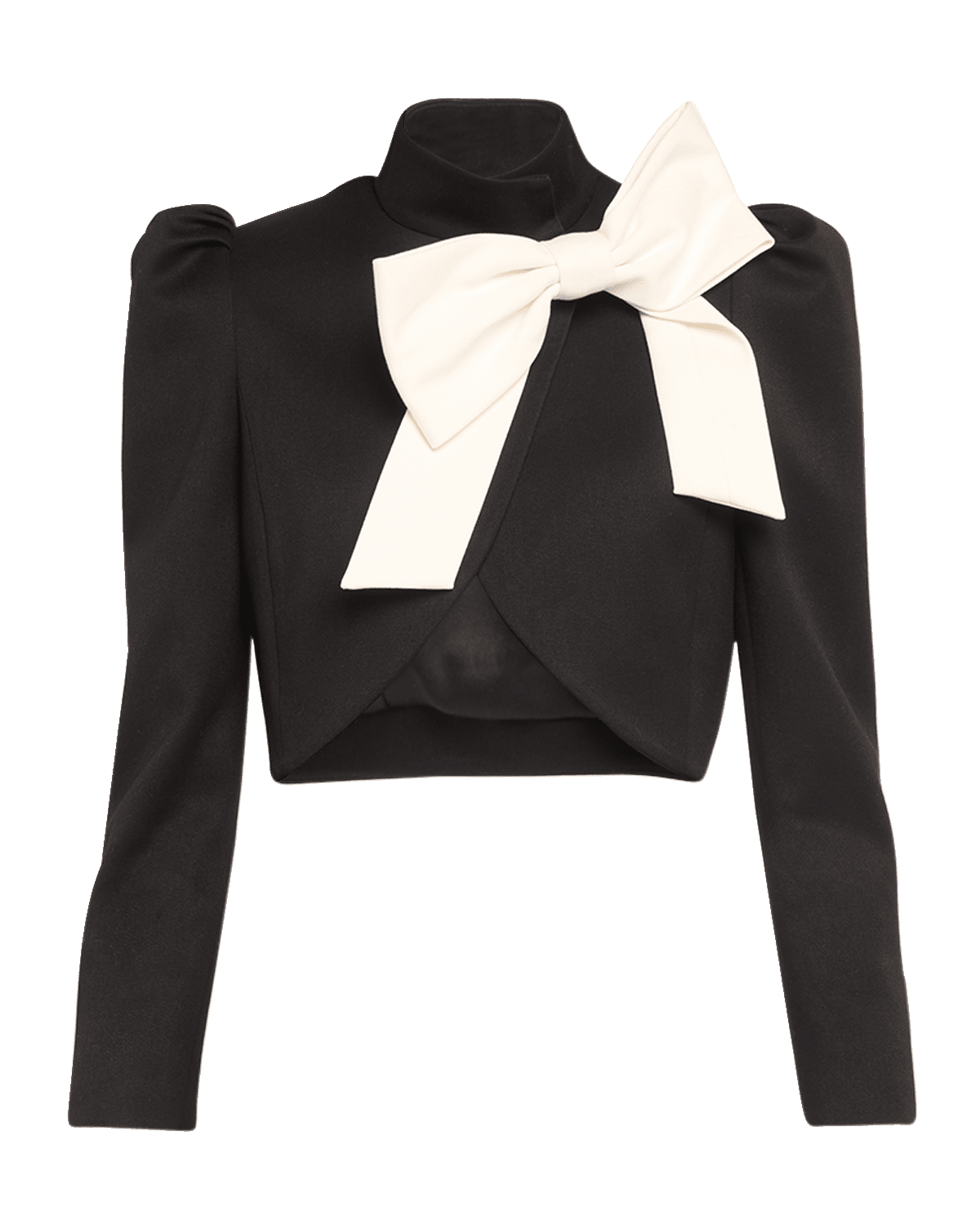Alice + Olivia Addison Bow Collar Cropped Jacket