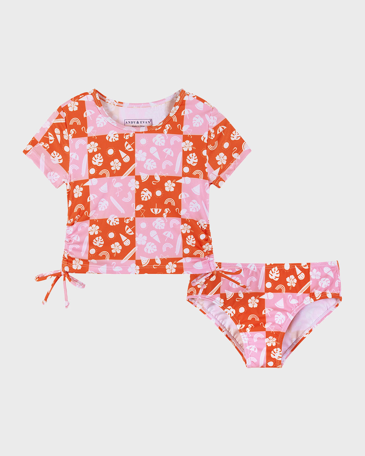 Andy & Evan Girl's Two-Piece Rashguard Set, Size 2T-6X