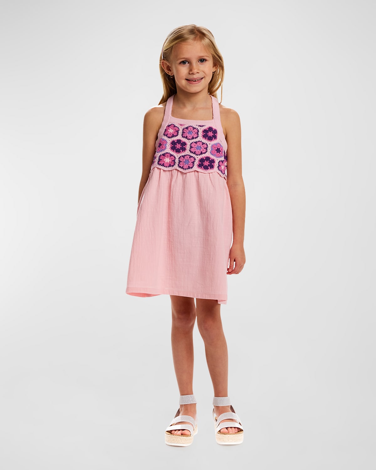 Andy & Evan Girl's Dress W/ Crotchet Bodice, Size 2T-6X