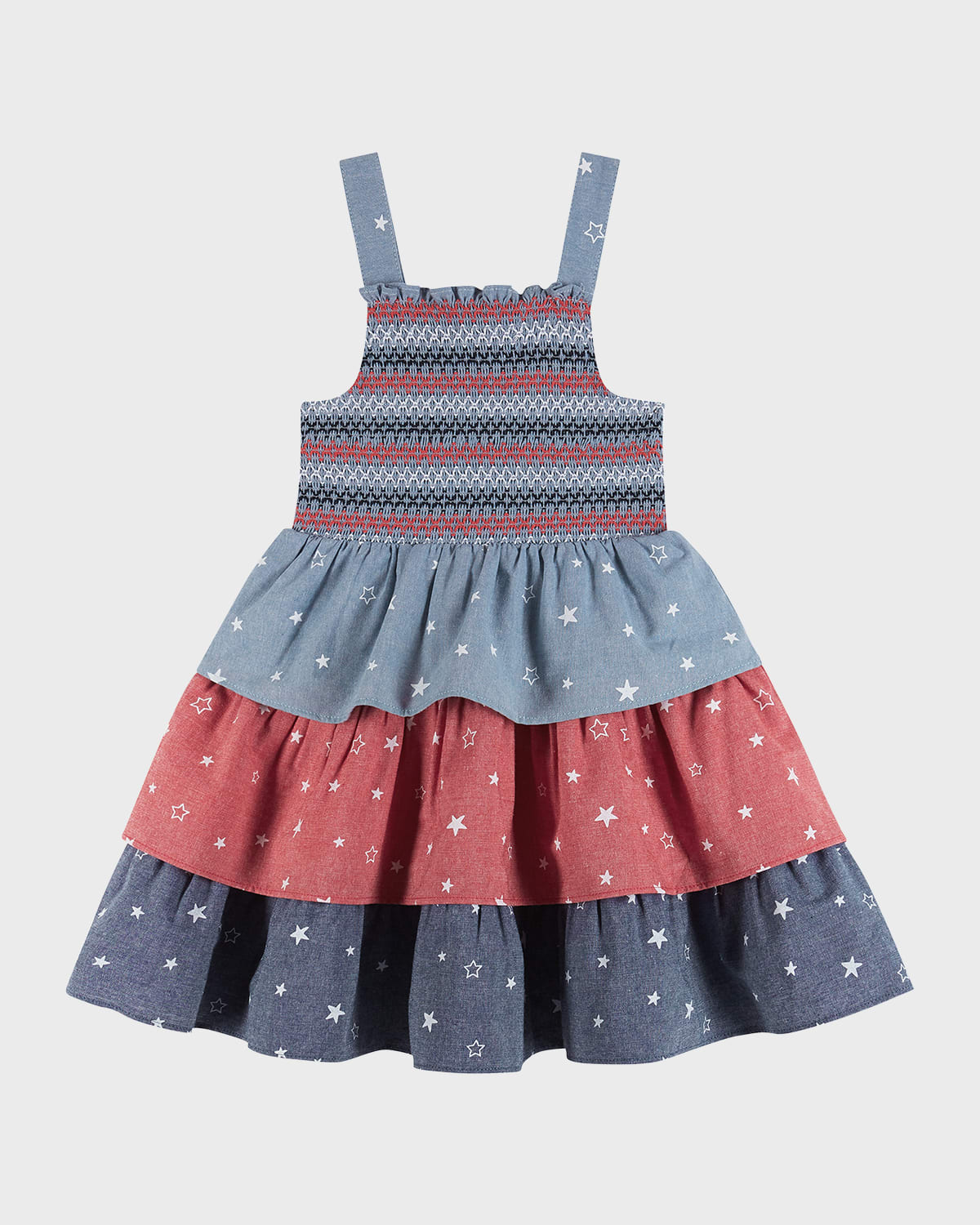 Andy & Evan Girl's Tiered Star-Print Dress, Size 2T-6X