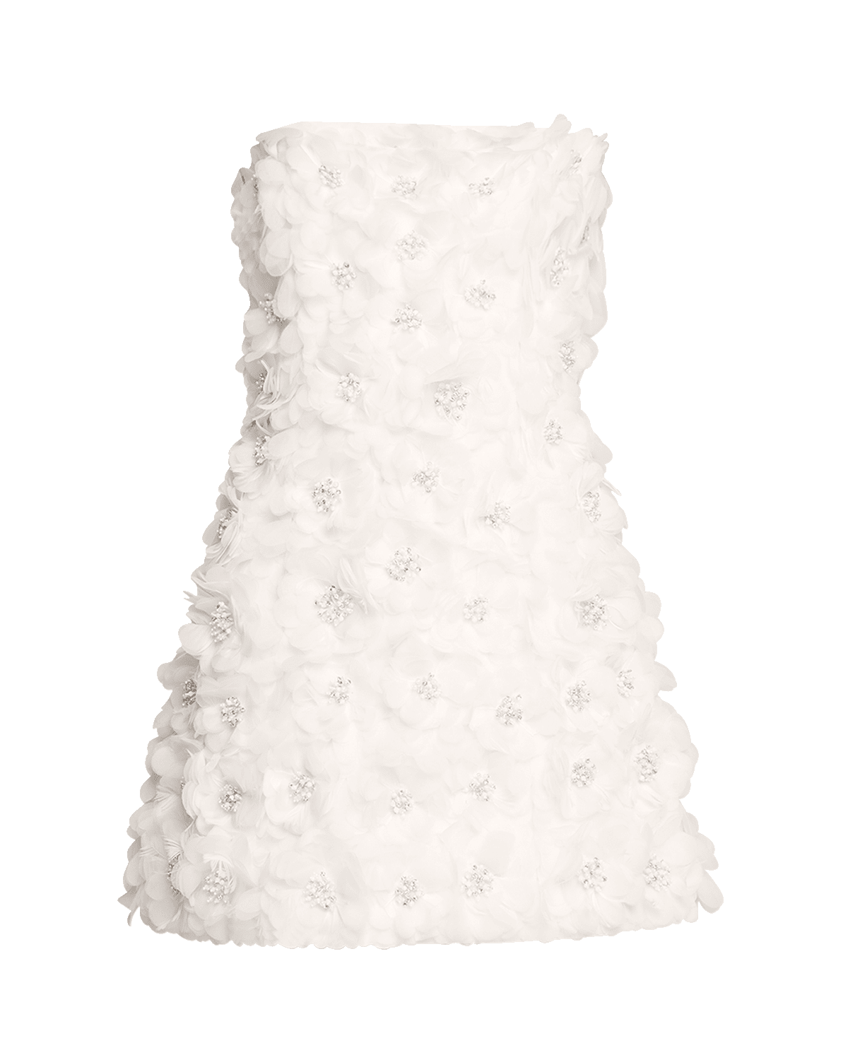 Alice + Olivia Velia Crystal Floral Strapless Mini Gown