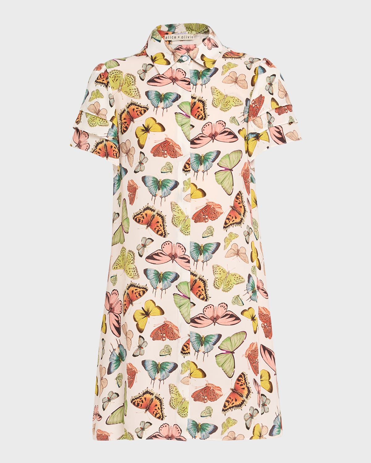 Alice + Olivia Boundless Butterfly Jem Short-Sleeve Shirtdress