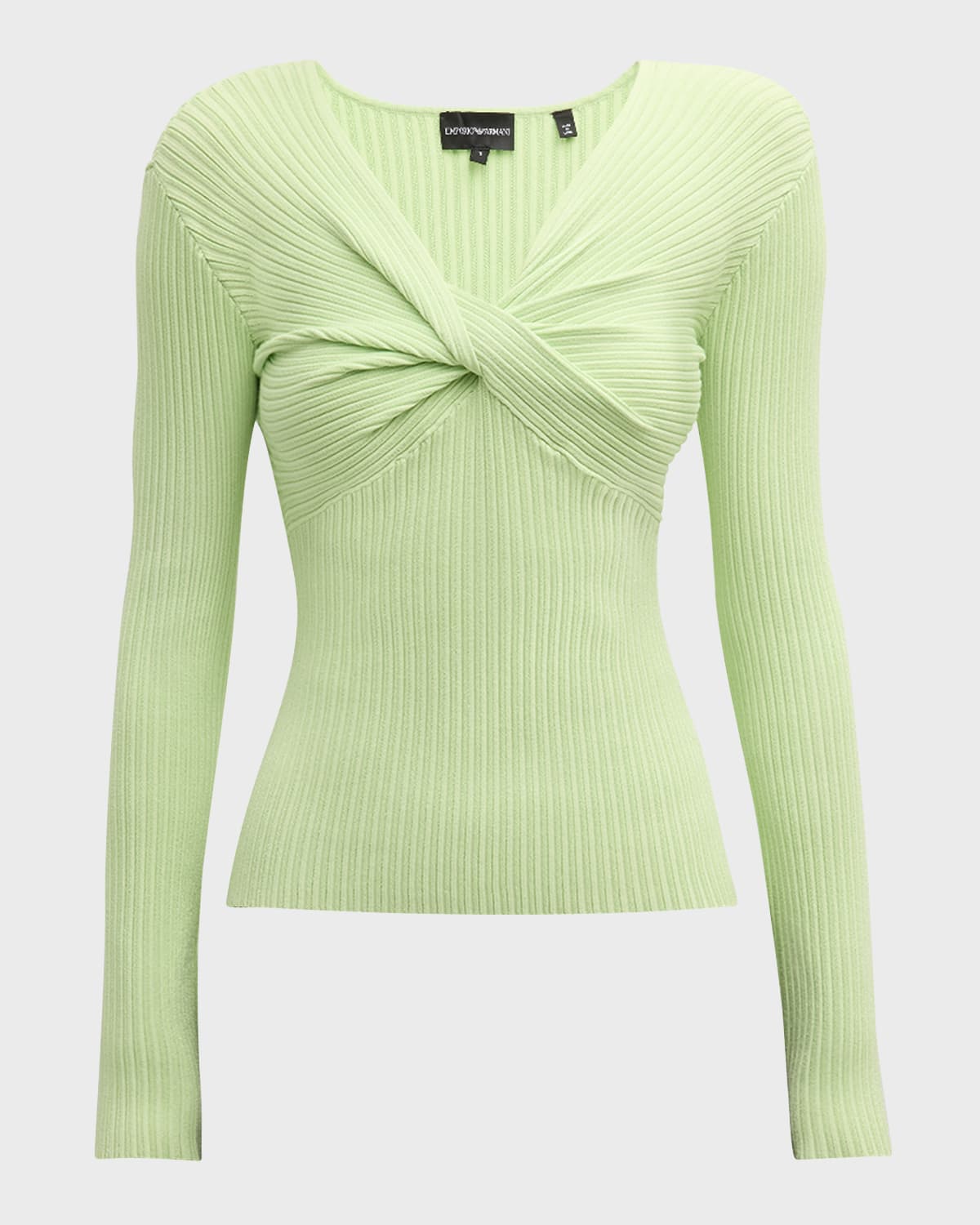 Emporio Armani Ribbed Twist-Front Sweater