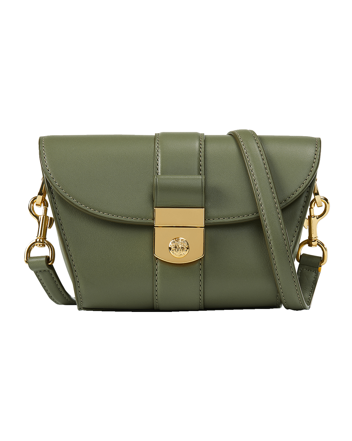 Veronica Beard The Crest Small Lock Leather Crossbody Bag