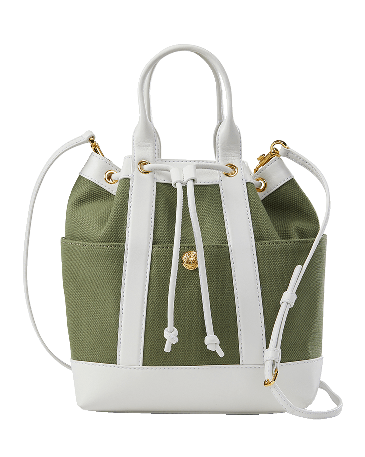 Veronica Beard Goody Drawstring Canvas Crossbody Bag