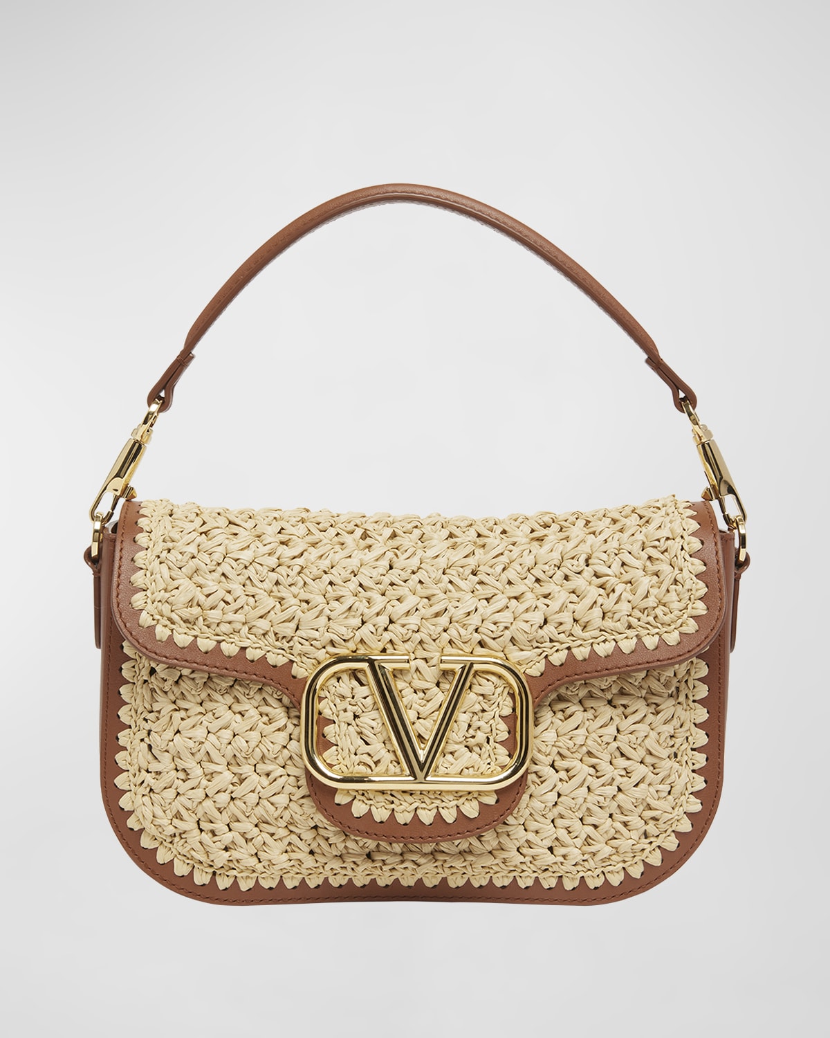 Valentino Garavani Alltime VLOGO Flap Crochet Shoulder Bag