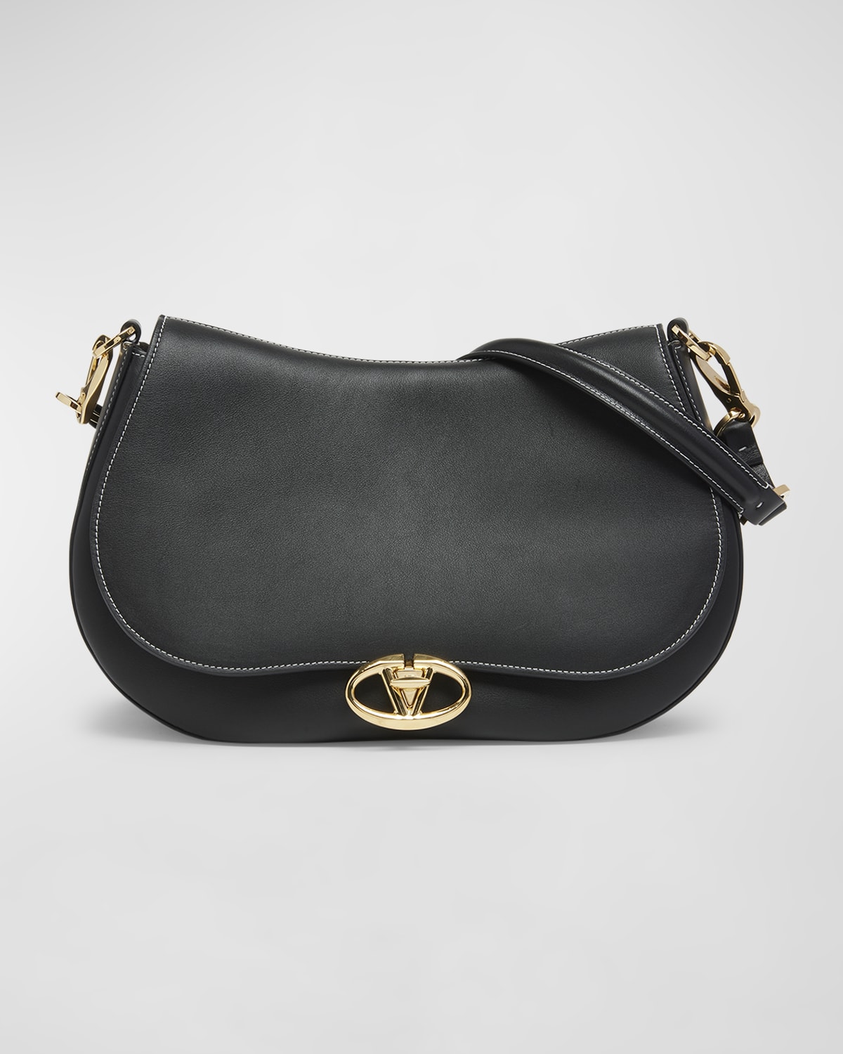 Valentino Garavani VLOGO Flap Leather Shoulder Bag