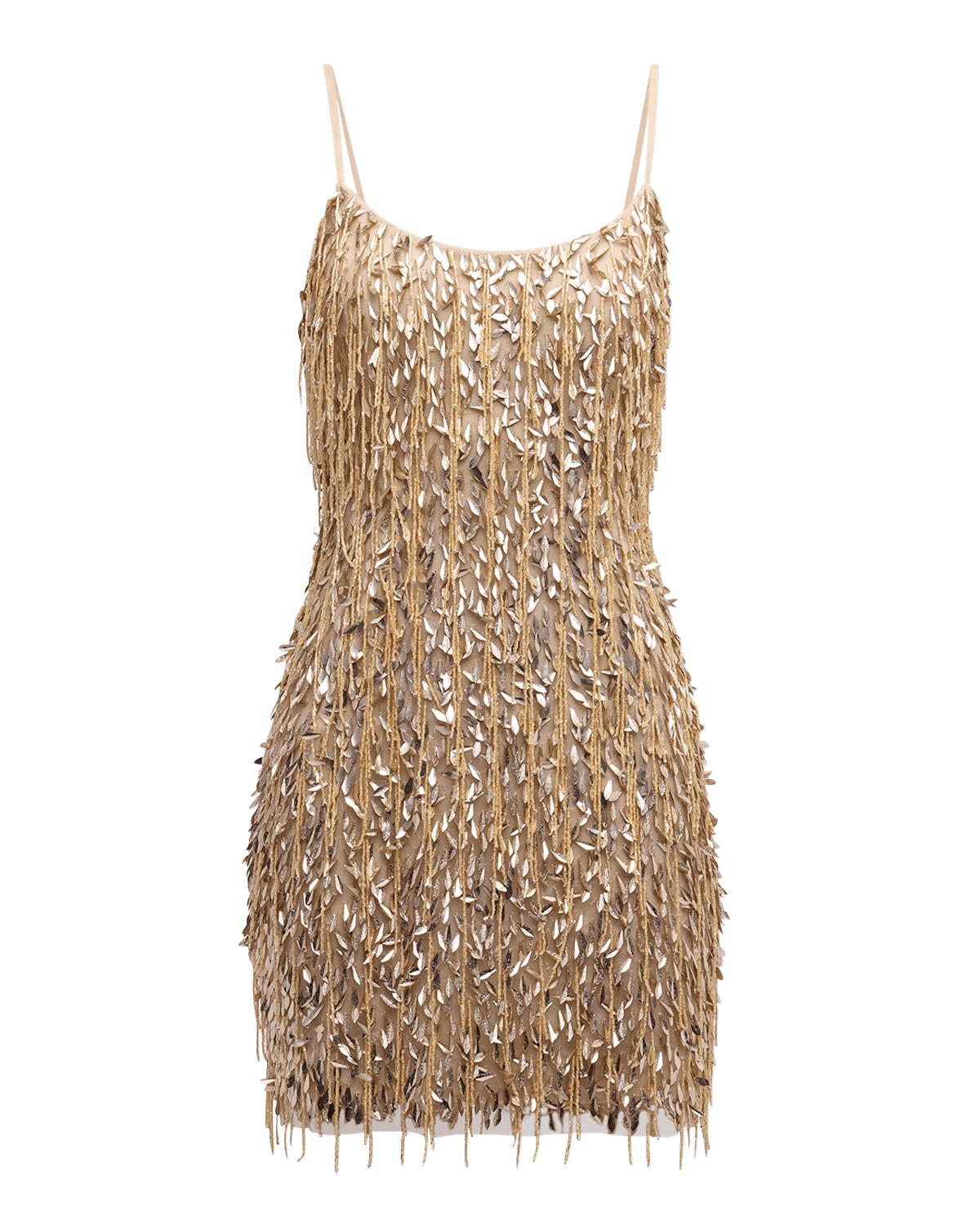 Liv Foster Sleeveless Sequin Bead-Fringe Mini Dress