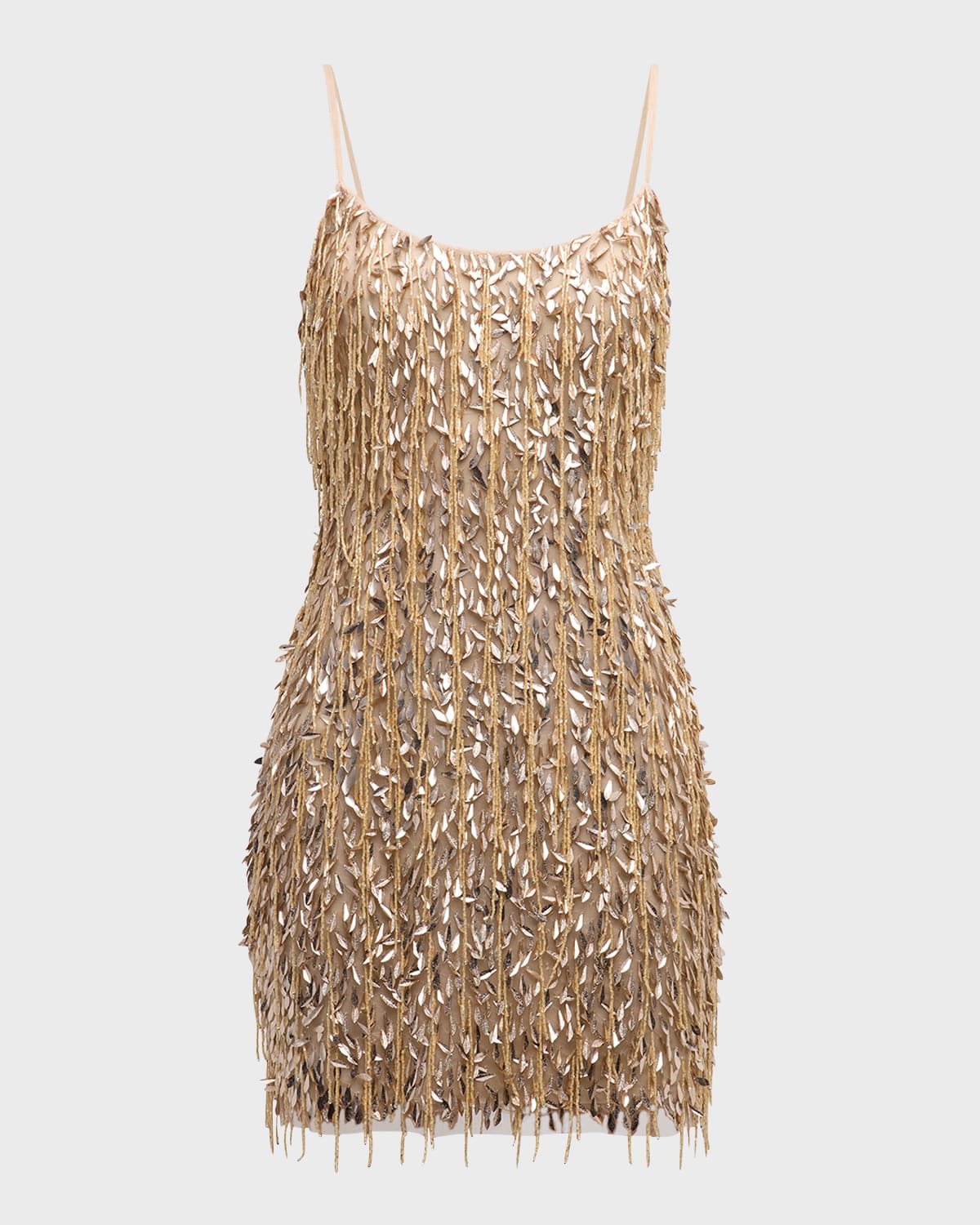 Liv Foster Sleeveless Sequin Bead-Fringe Mini Dress