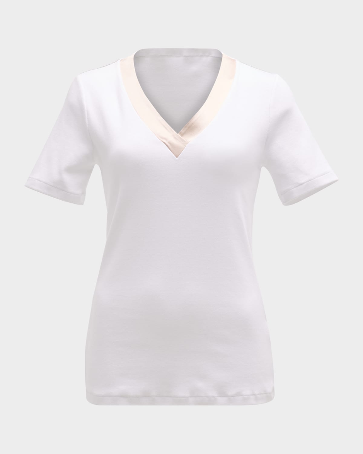 Peserico Ribbed Silk-Trim Shirt