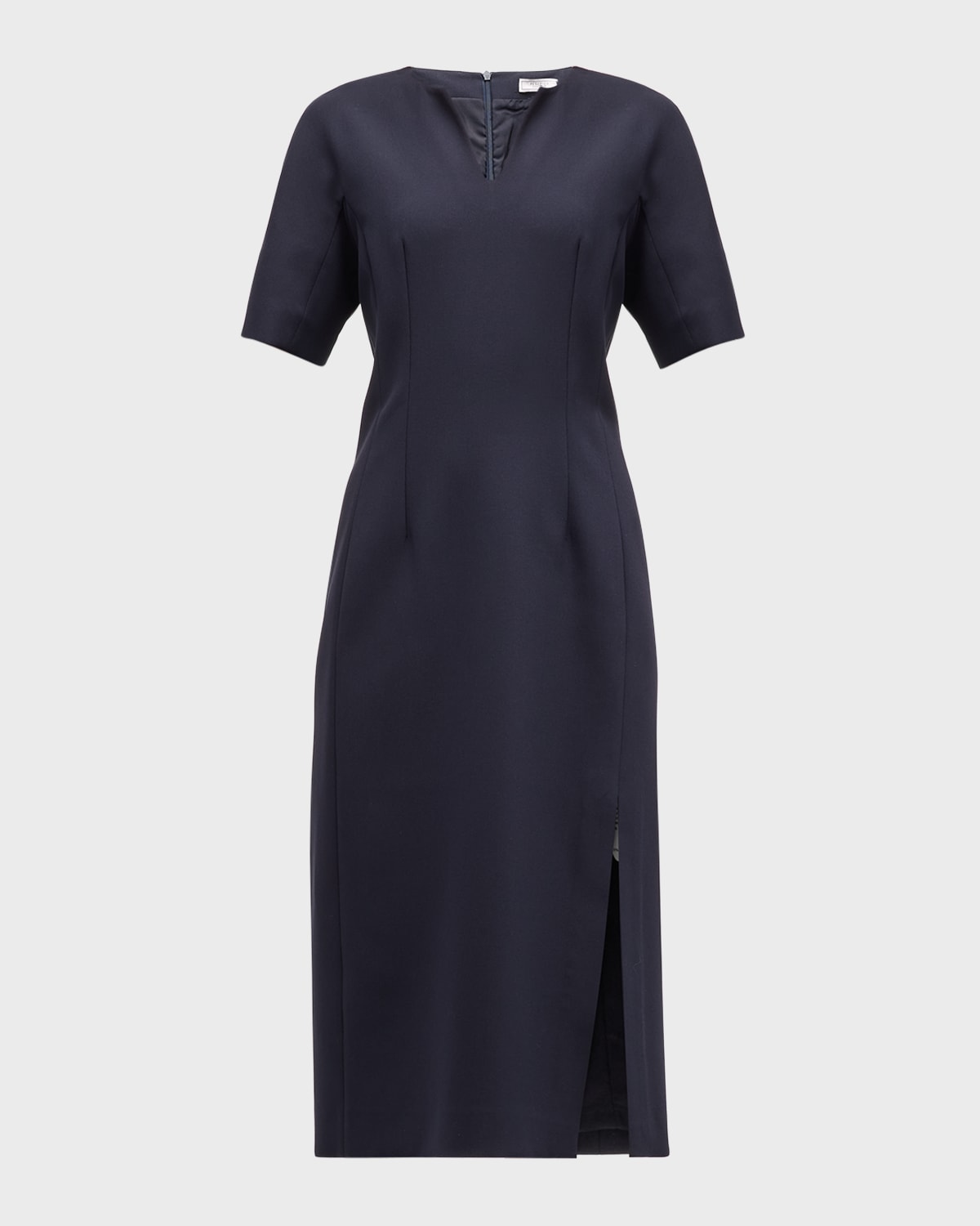 Peserico Chain-Trim V-Neck Midi Dress