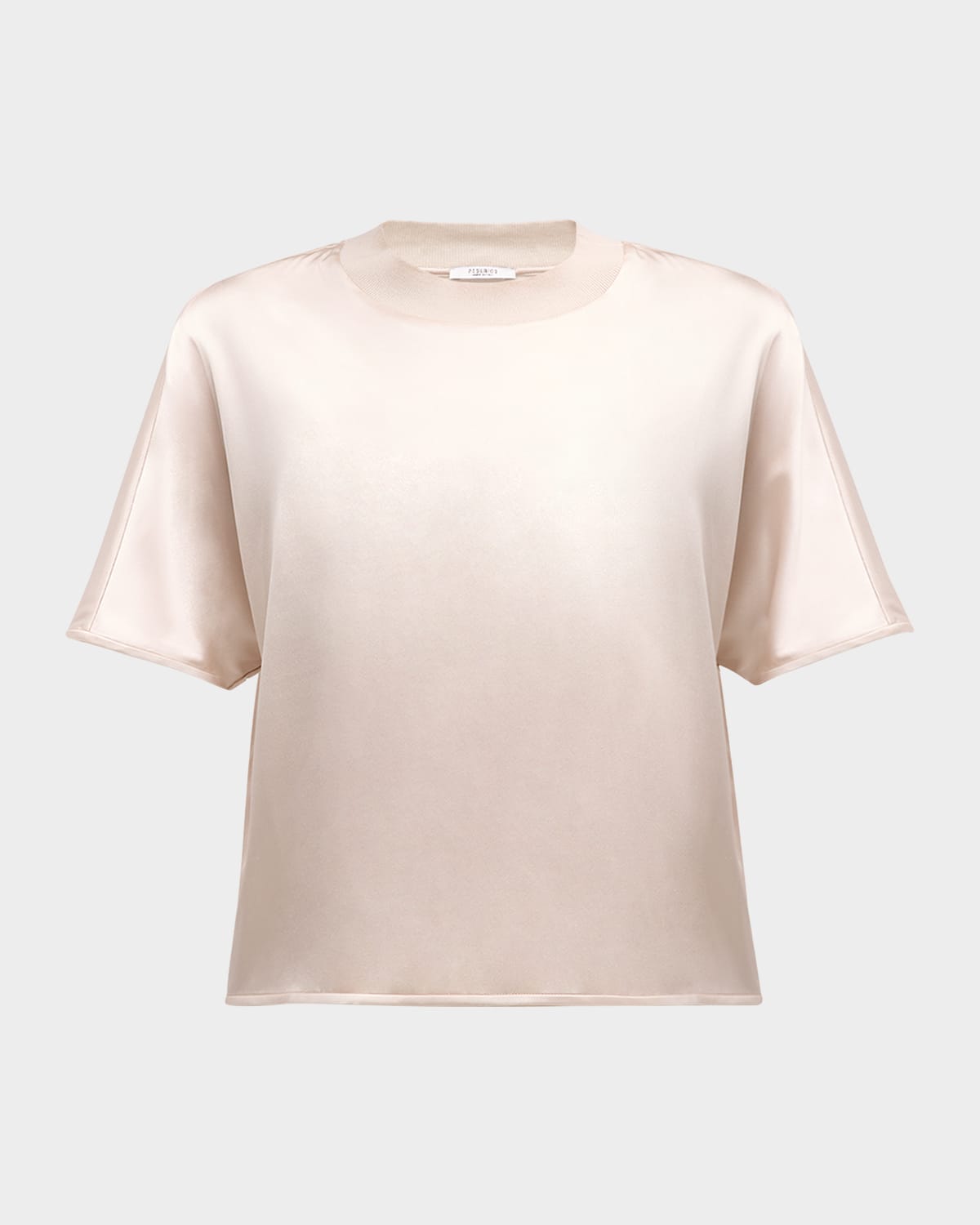 Peserico Short-Sleeve Crewneck Silk Shirt