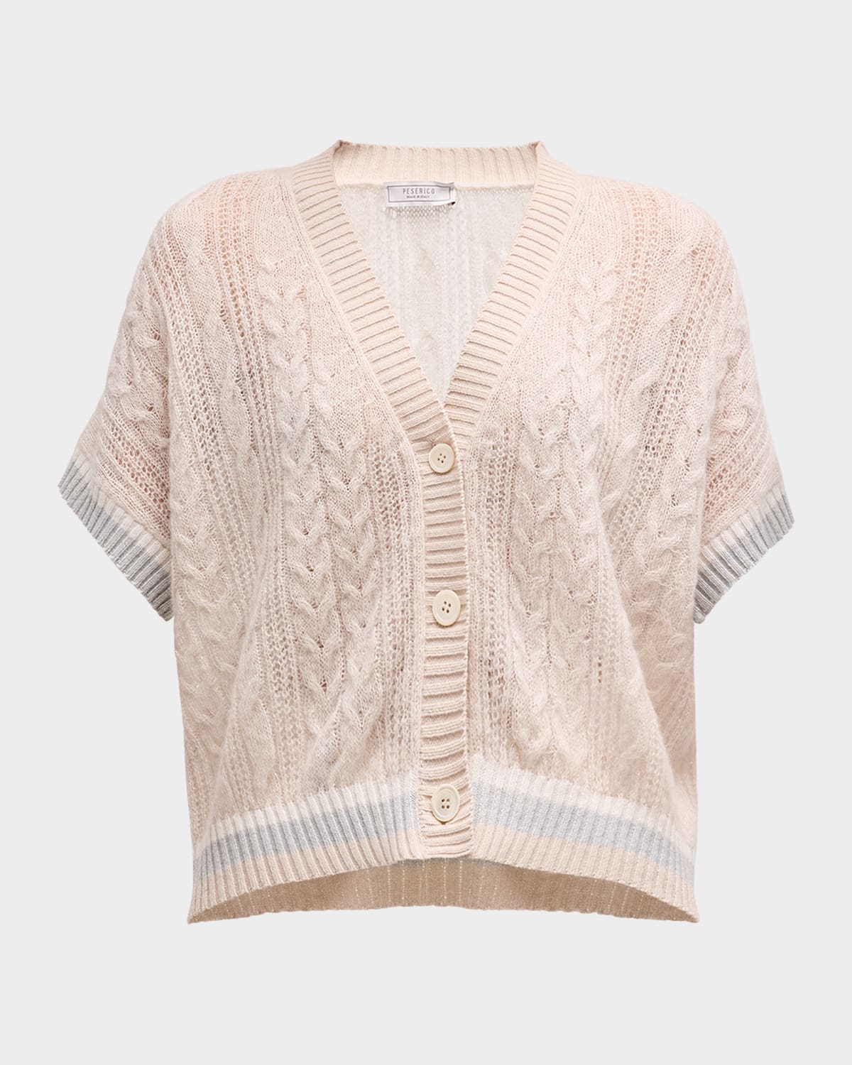Peserico Cable-Knit Tricot Sweater