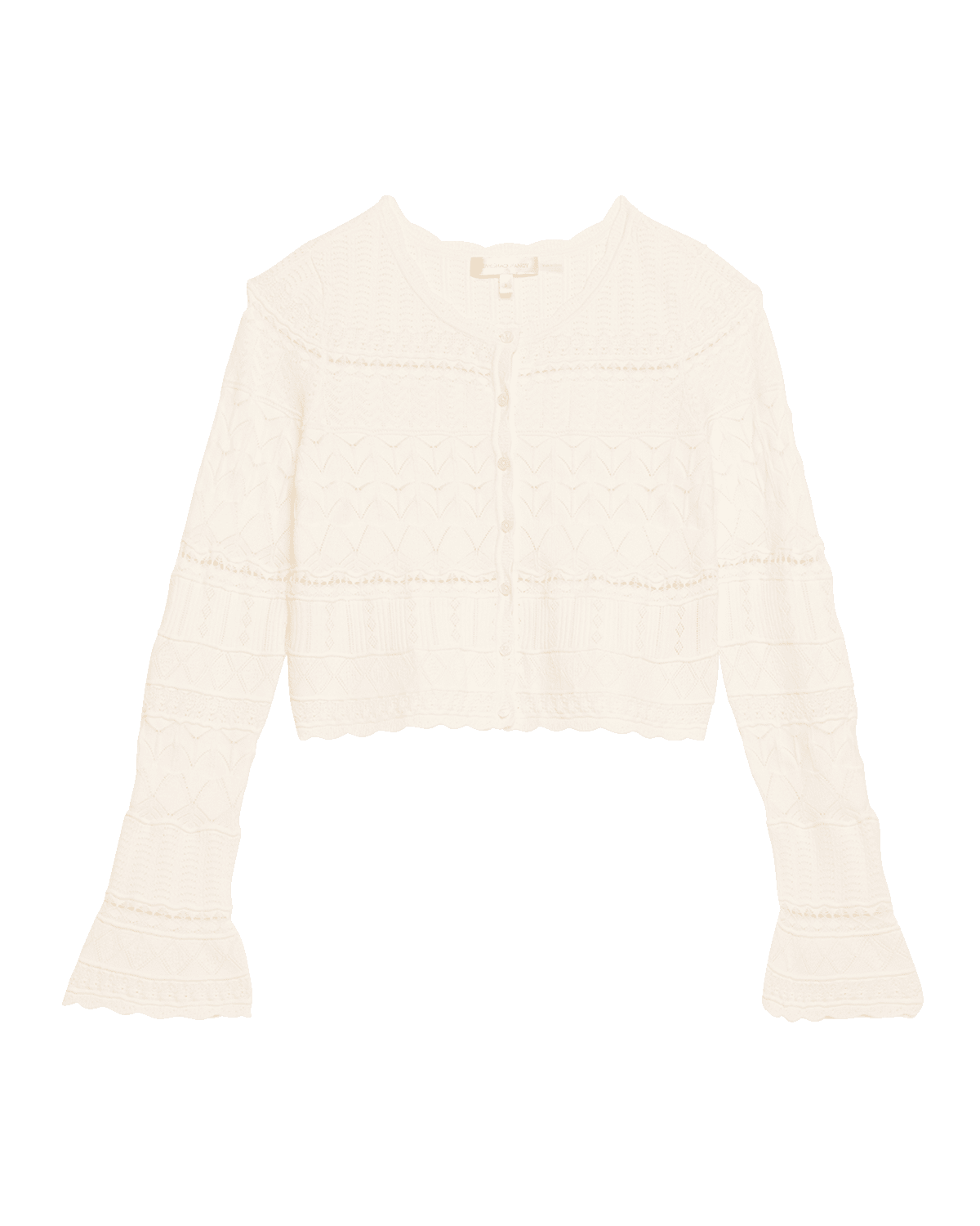 LoveShackFancy Media Cropped Pointelle Cardigan