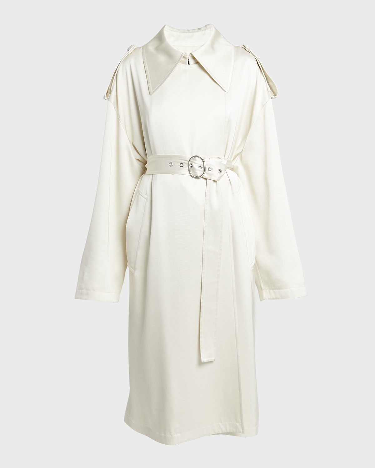 Jil Sander Belted Satin Trench Coat
