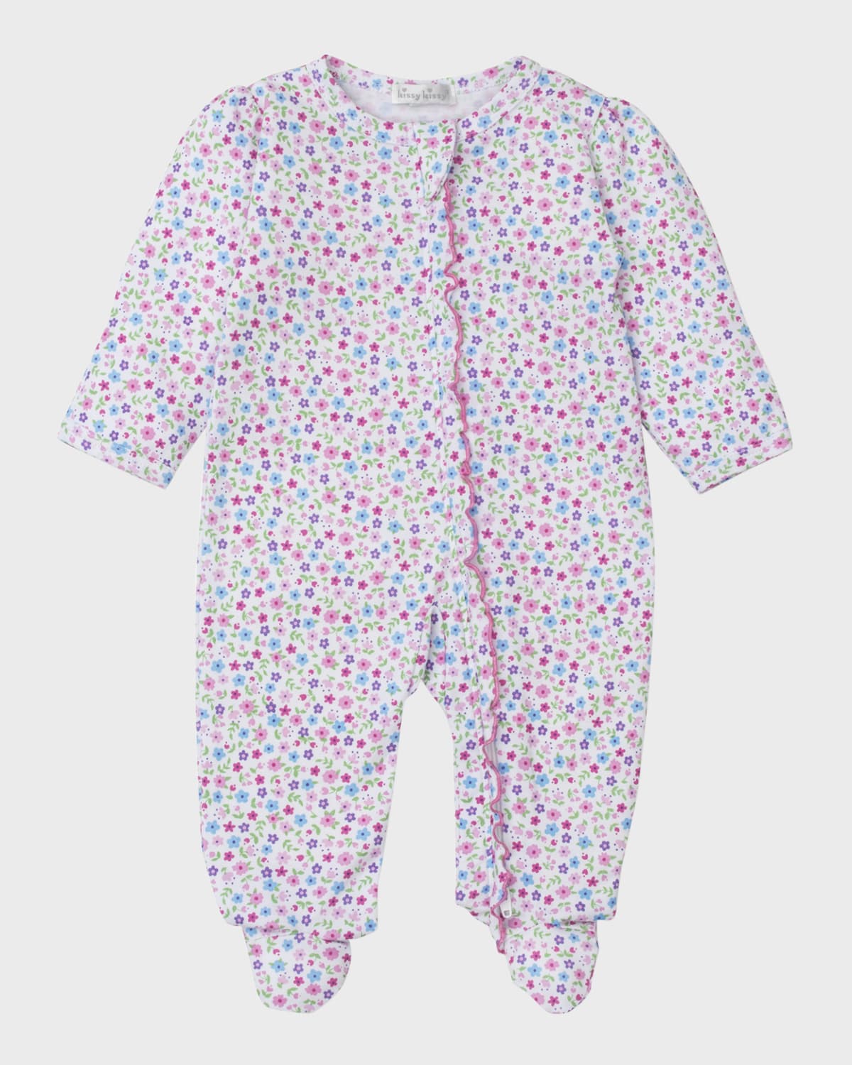 Kissy Kissy Girl's Flamingo Flower Fiesta Footie, Size 0M-9M