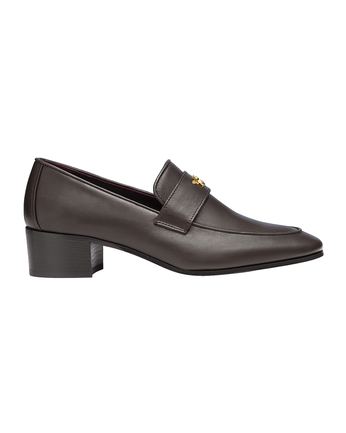 Bougeotte Leather Medallion Heeled Loafers