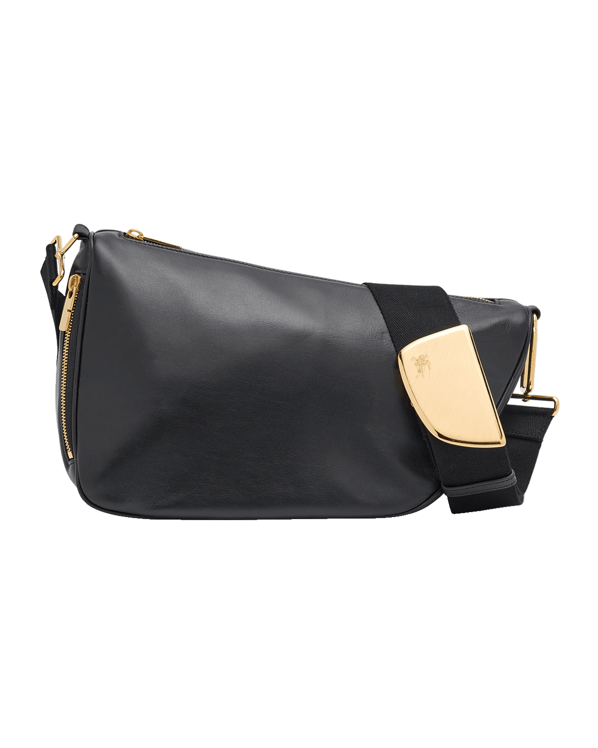 Burberry Shield Zip Leather Messenger Bag