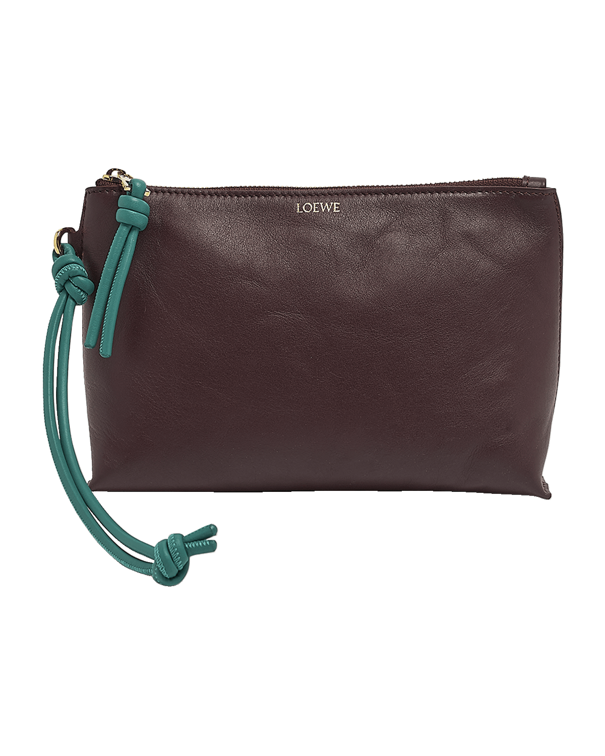Loewe T-Knot Zip Leather Pouch Wristlet