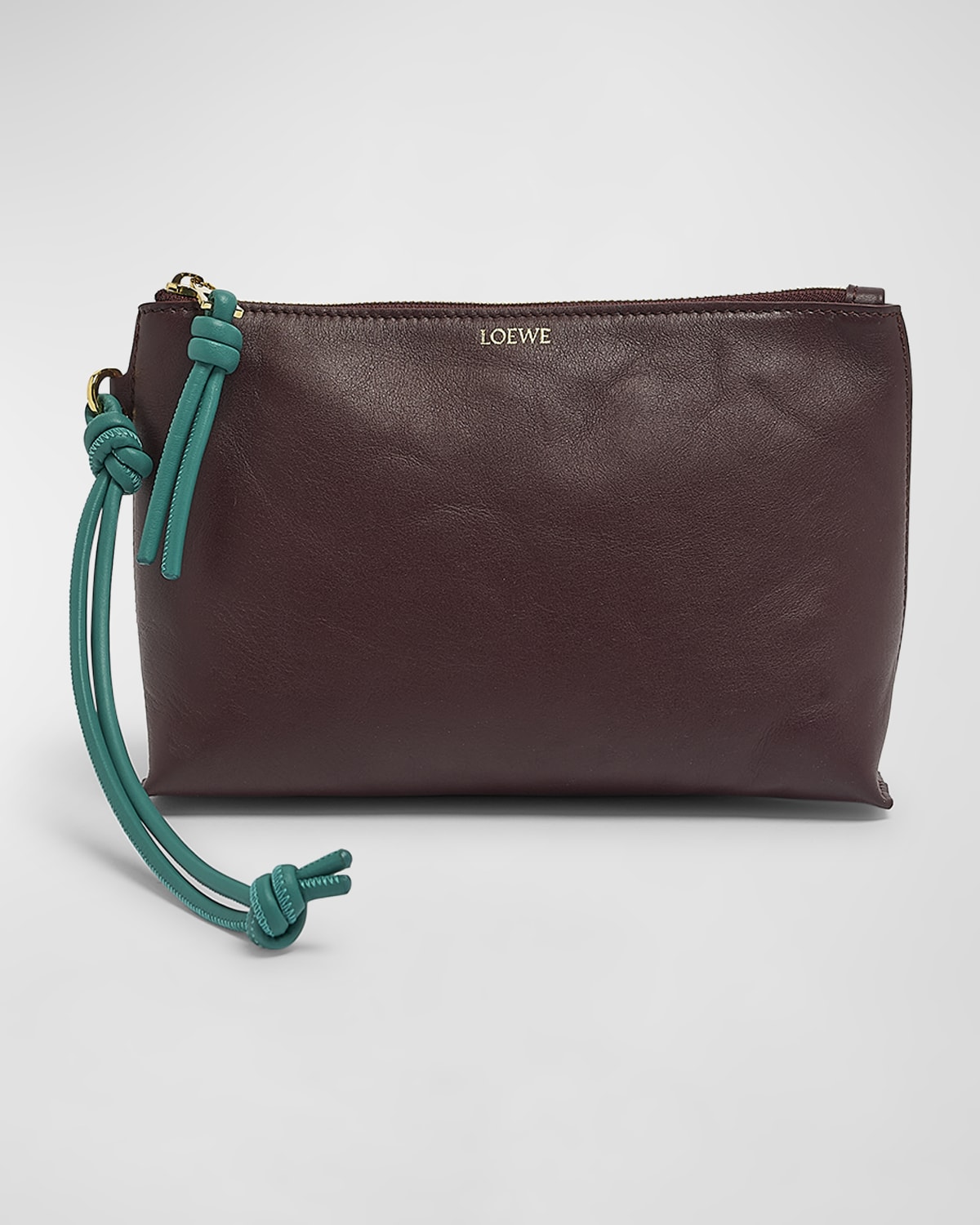 Loewe T-Knot Zip Leather Pouch Wristlet
