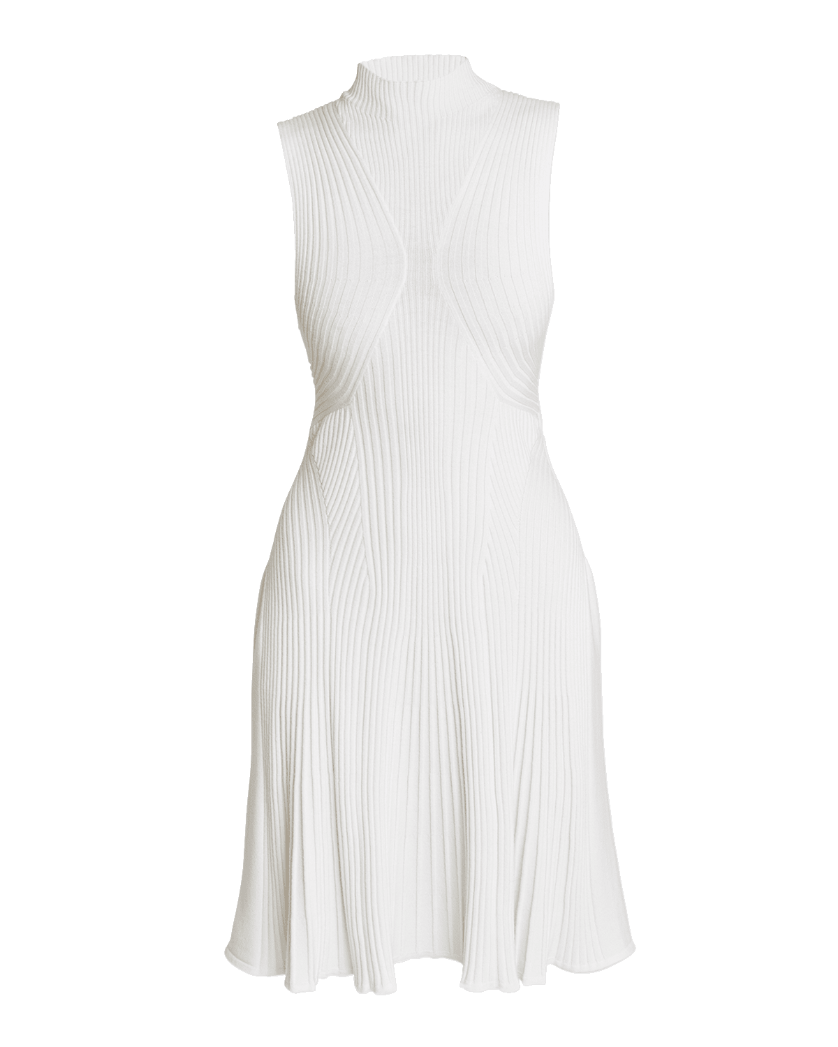 Chloe Mock-Neck Sleeveless Rib Knit Dress