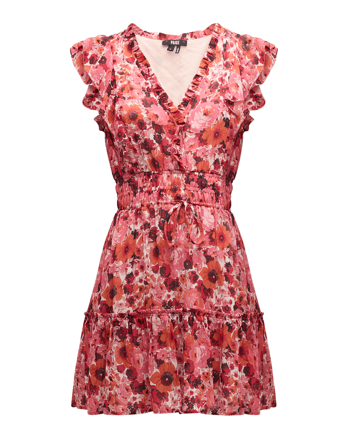 PAIGE Muriel Floral Flutter-Sleeve Mini Dress