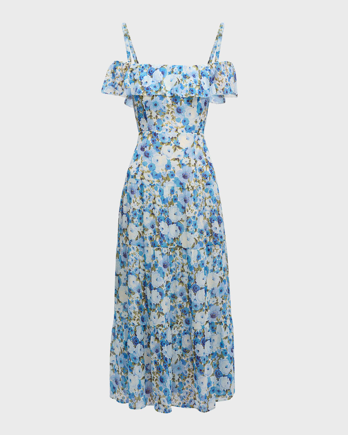 PAIGE Carmelia Floral Off-Shoulder Tiered Maxi Dress