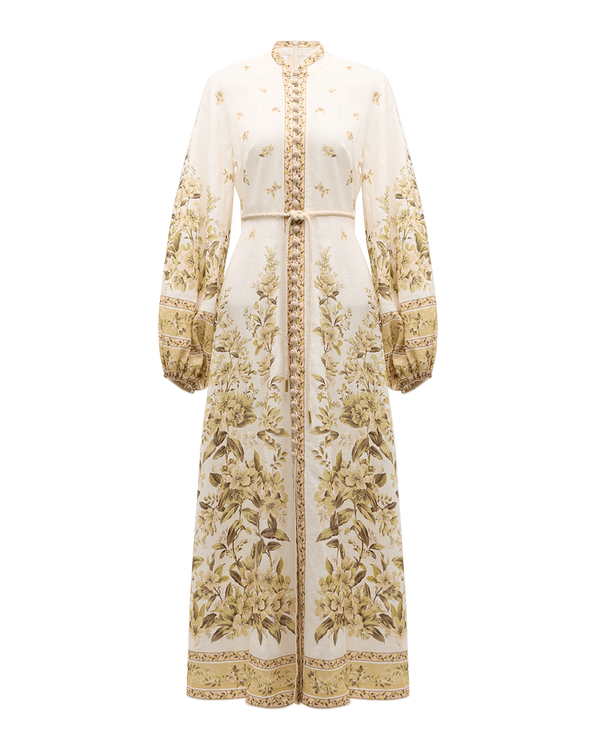 Zimmermann Golden Buttoned Midi Dress