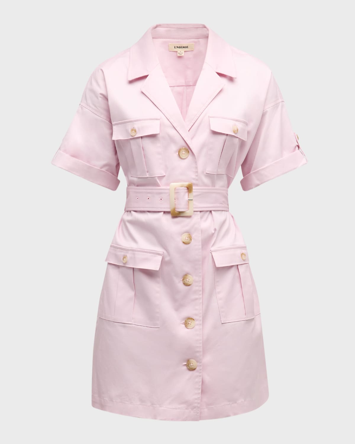 L'Agence Everest Short-Sleeve Safari Shirtdress