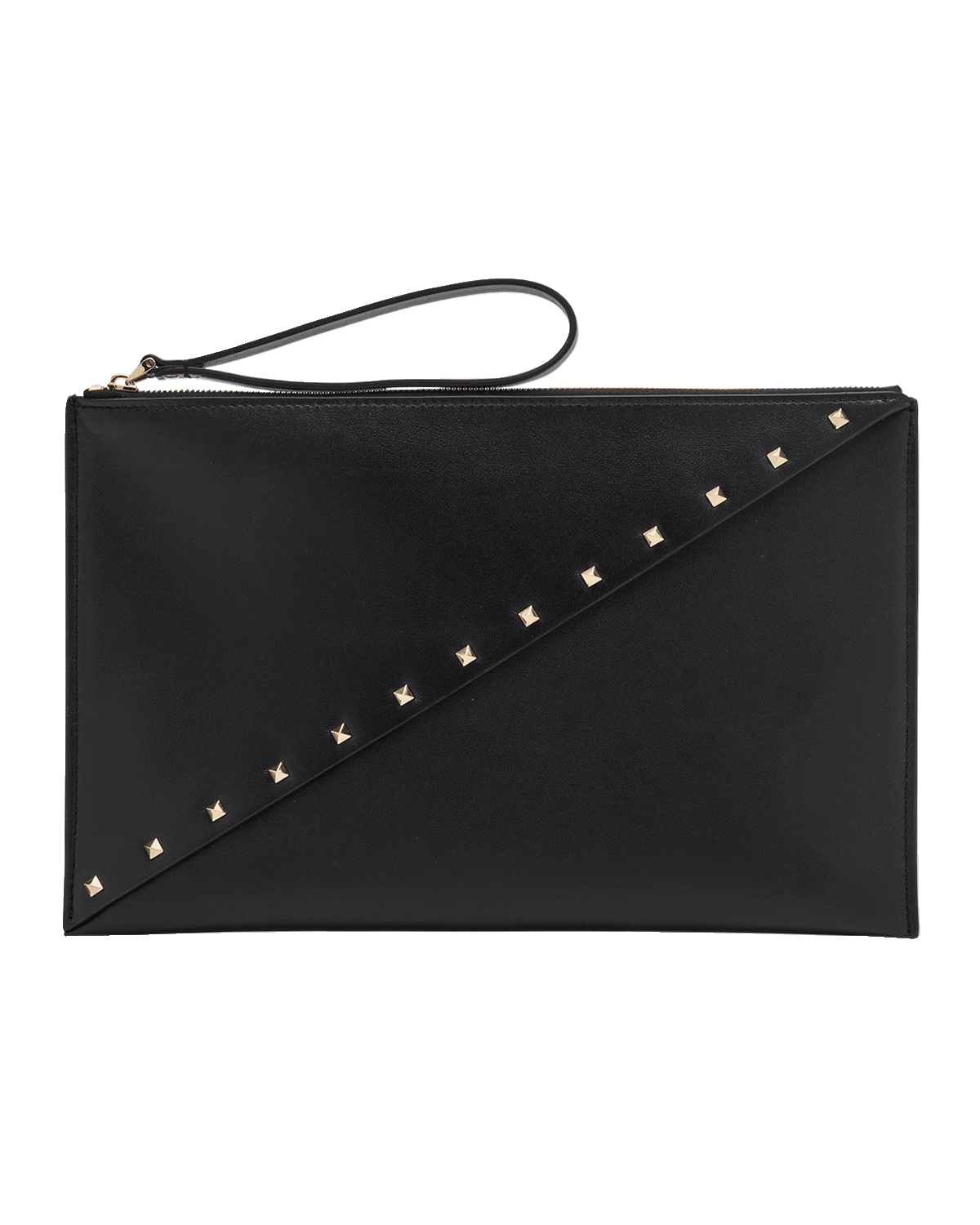 Valentino Garavani Wispy Large Rockstud Leather Clutch Bag