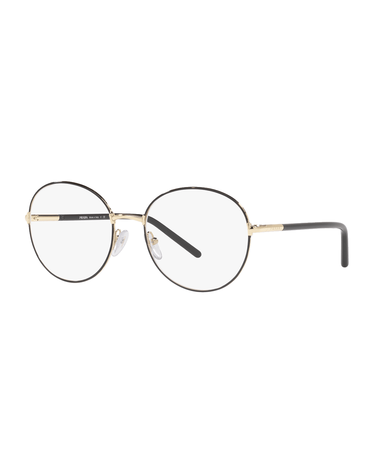 Prada Engraved Logo Metal & Plastic Round Glasses