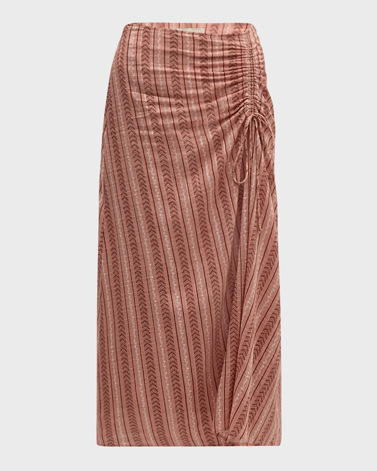 Vanessa Bruno Calyp Ruched Geometric-Print Midi Skirt