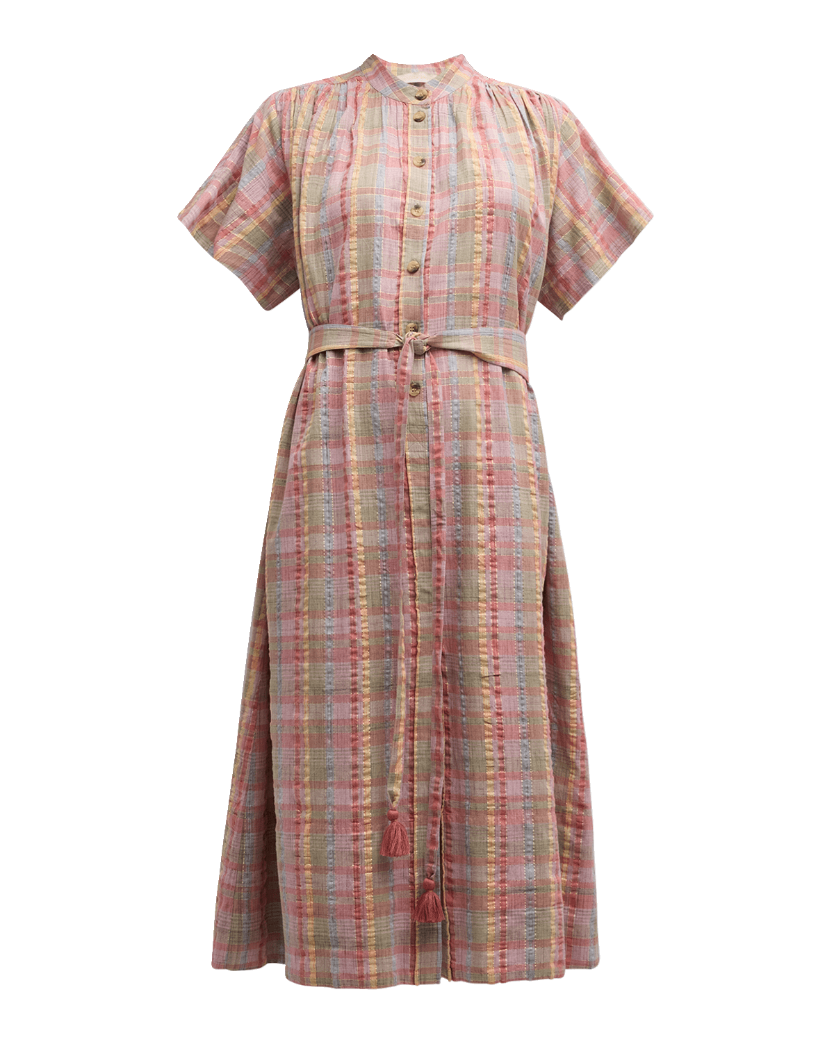 Vanessa Bruno Ciao Metallic Plaid-Print Midi Dress