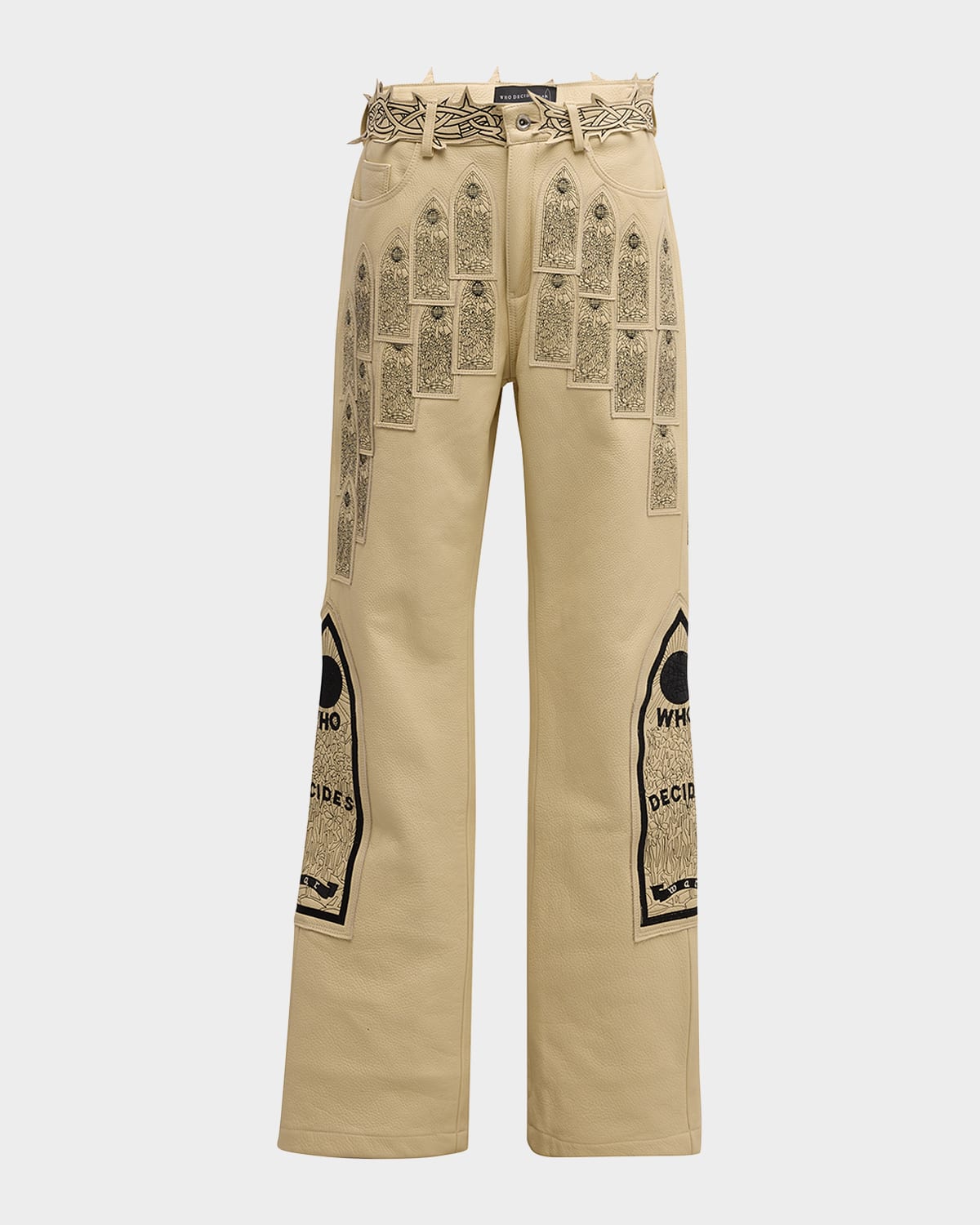 WHO DECIDES WAR Men's Patched Arch Embroidered Pants