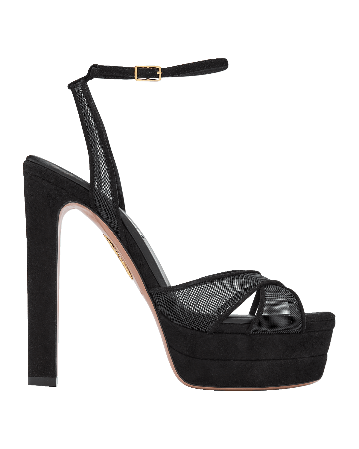 Aquazzura Divine Mesh Crisscross Platform Sandals