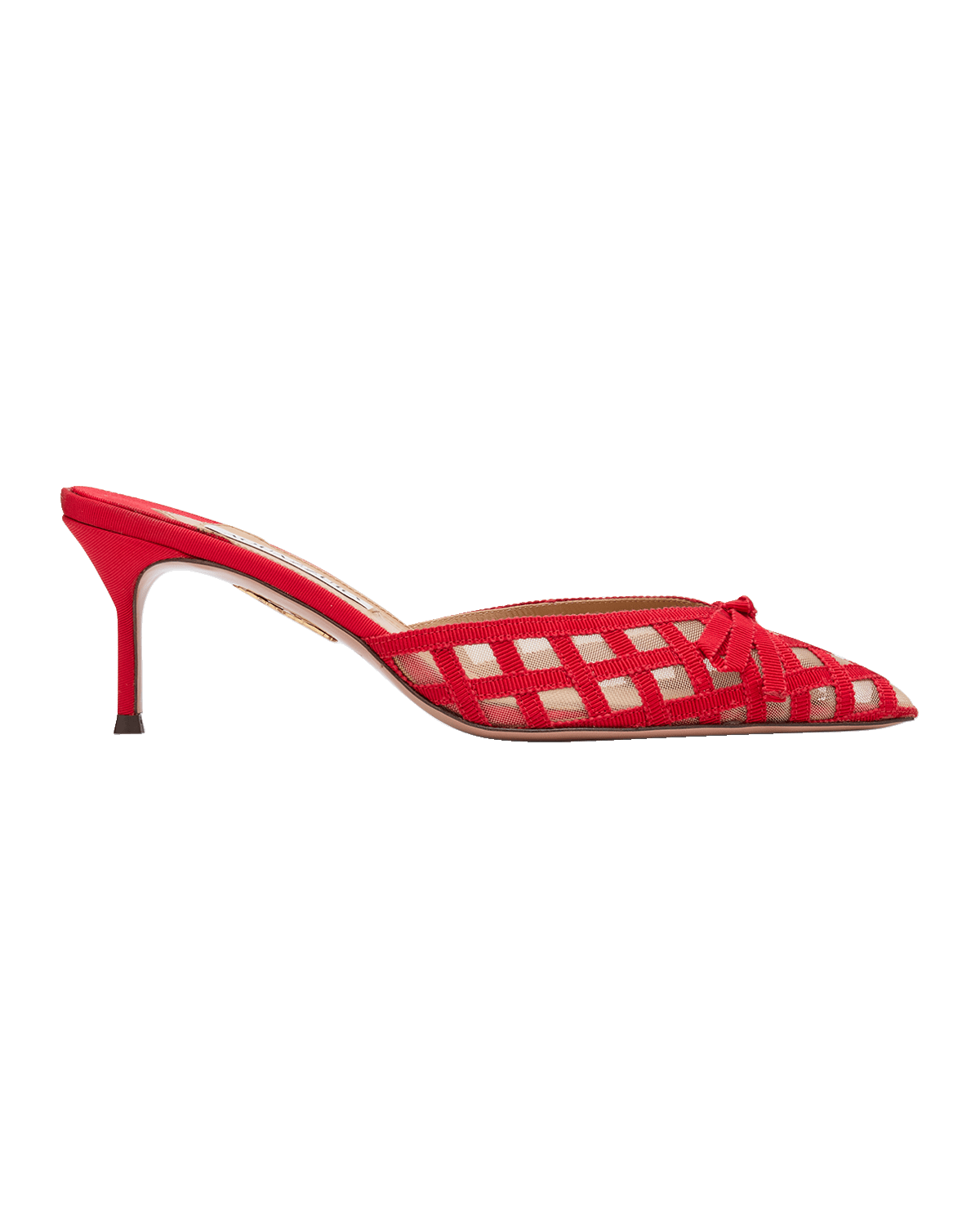 Aquazzura Romance Grosgrain Check Mule Pumps