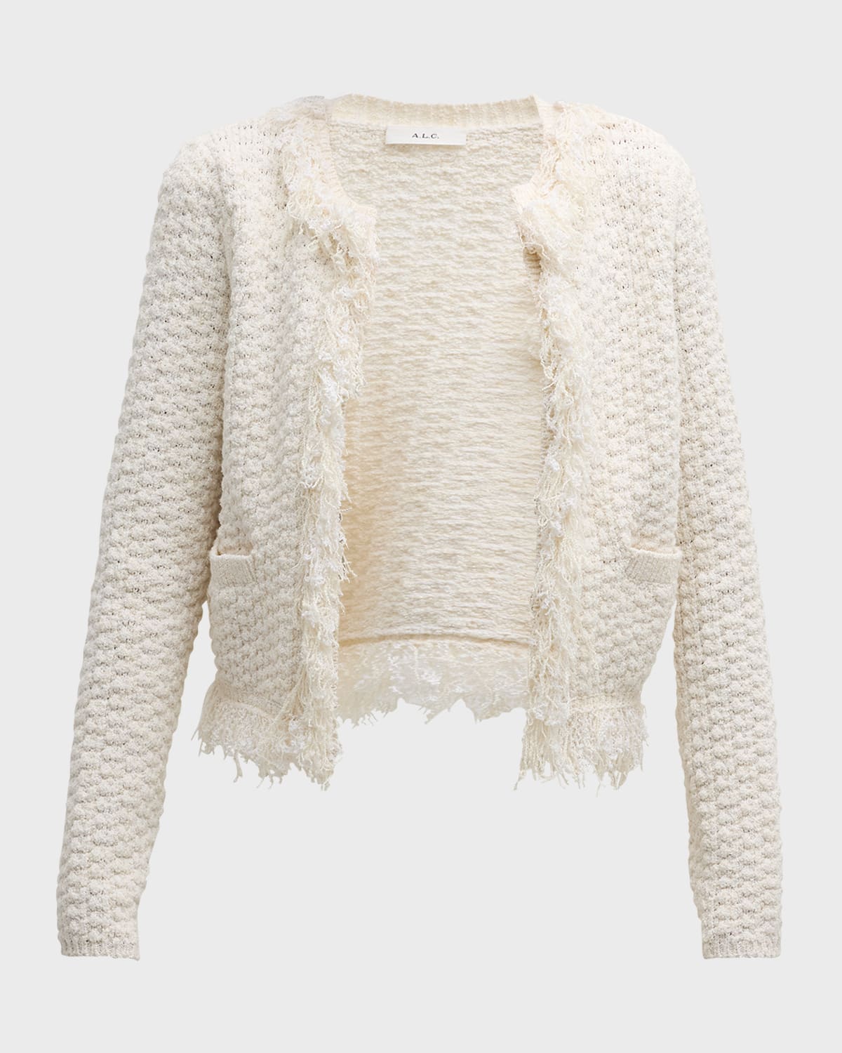 A.L.C. April Fringe Open-Front Cardigan