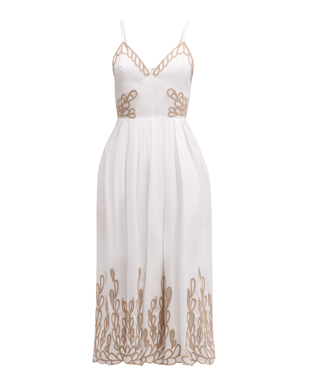 Cinq a Sept Maude Embroidered Cotton Poplin Midi Dress