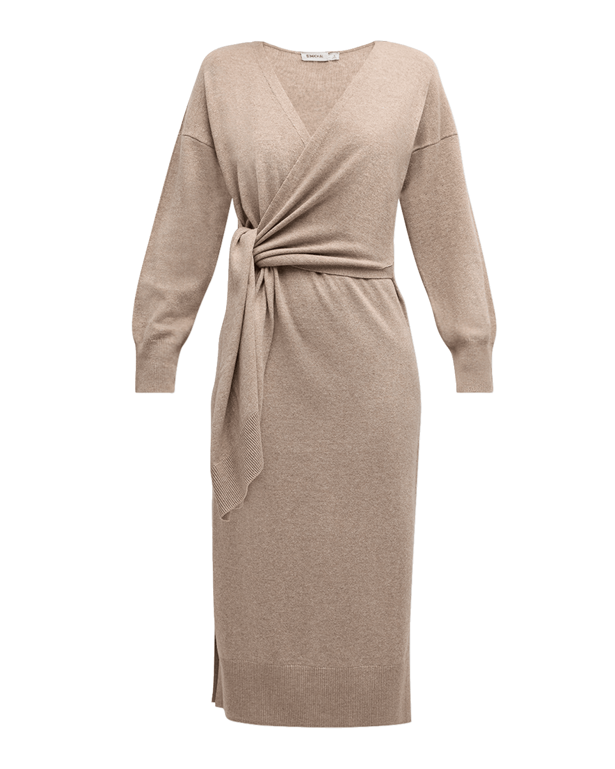 SIMKHAI Skyla Cotton Cashmere Midi Wrap Dress