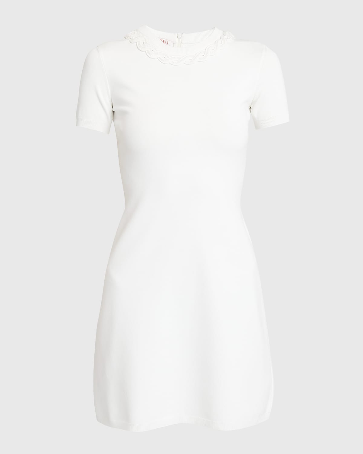 Valentino Garavani Flared Knit Mini Dress with Chain Detail