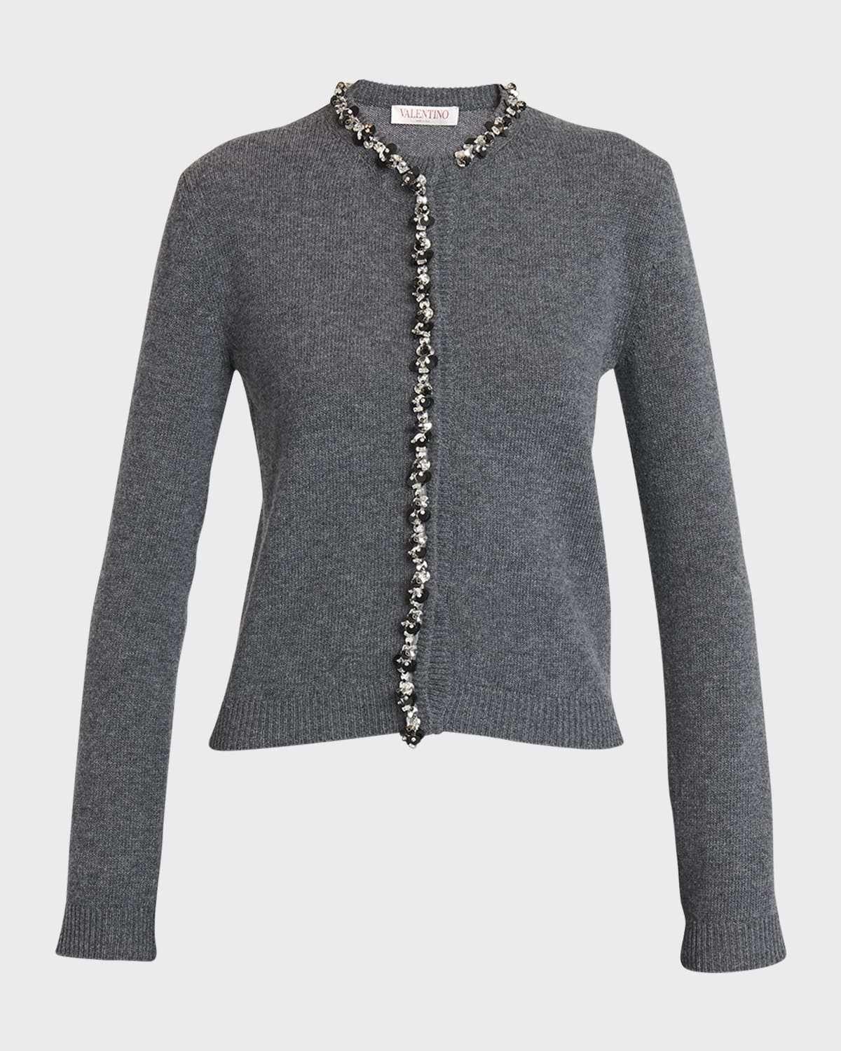 Valentino Garavani Wool Cardigan with Embroidered Trim