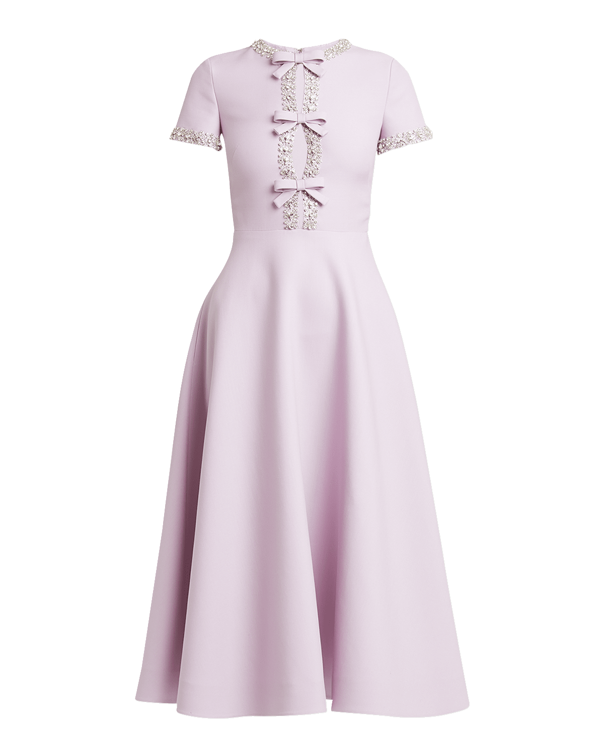 Valentino Garavani Cutout Midi Dress with Crystal Embroidery and Bow Details